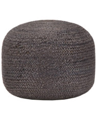 Pouf fait à la main Gris foncé 45 x 30 cm Jute | Mobilier & Déco