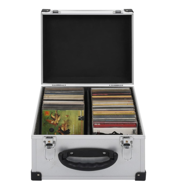 Étui de CD pour 40 CD Aluminium ABS Argenté | Mobilier & Déco