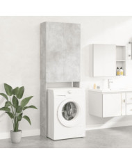 Meuble pour machine à laver Gris béton 64x25,5x190 cm | Mobilier & Déco
