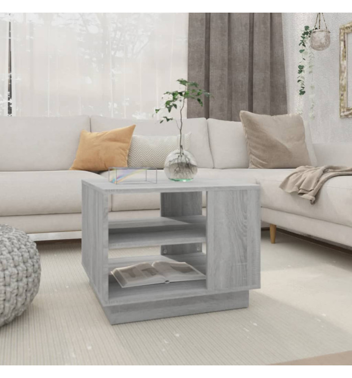 Table basse sonoma gris 55x55x43 cm bois d'ingénierie | Mobilier & Déco