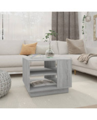 Table basse sonoma gris 55x55x43 cm bois d'ingénierie | Mobilier & Déco