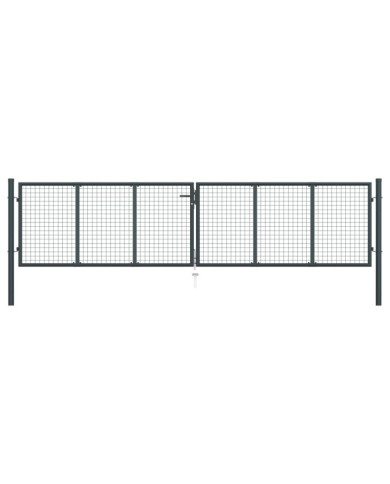 Portail en maille de jardin Acier galvanisé 400 x 125 cm Gris | Mobilier & Déco