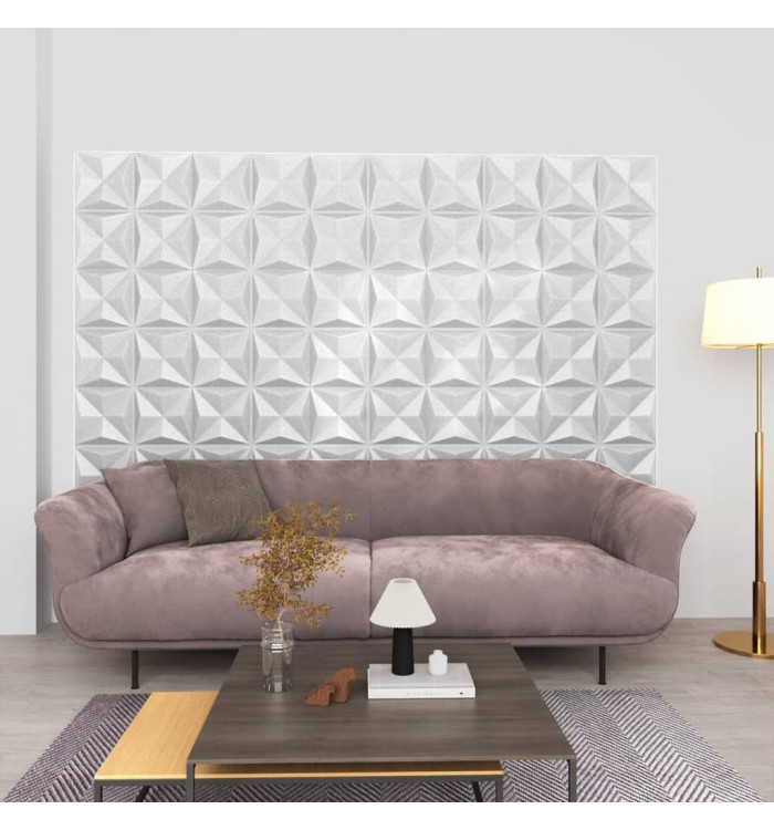 Panneaux muraux 3D 12 pcs 50x50 cm blanc origami 3 m² | Mobilier & Déco