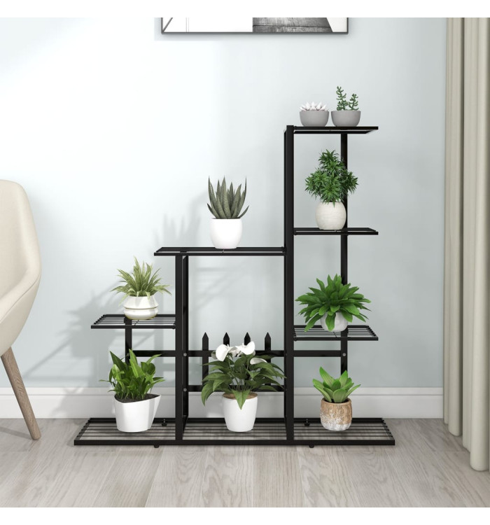 Support pour plantes 94,5x25x88 cm Noir Métal | Mobilier & Déco
