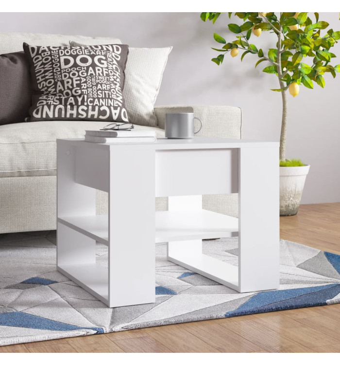 Table basse blanc 55,5x55x45 cm bois d'ingénierie | Mobilier & Déco