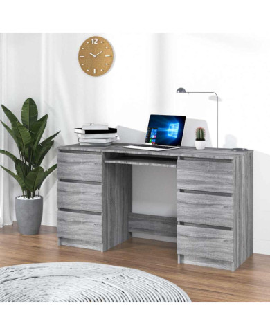 Bureau Sonoma gris 140x50x77 cm Bois d'ingénierie | Mobilier & Déco