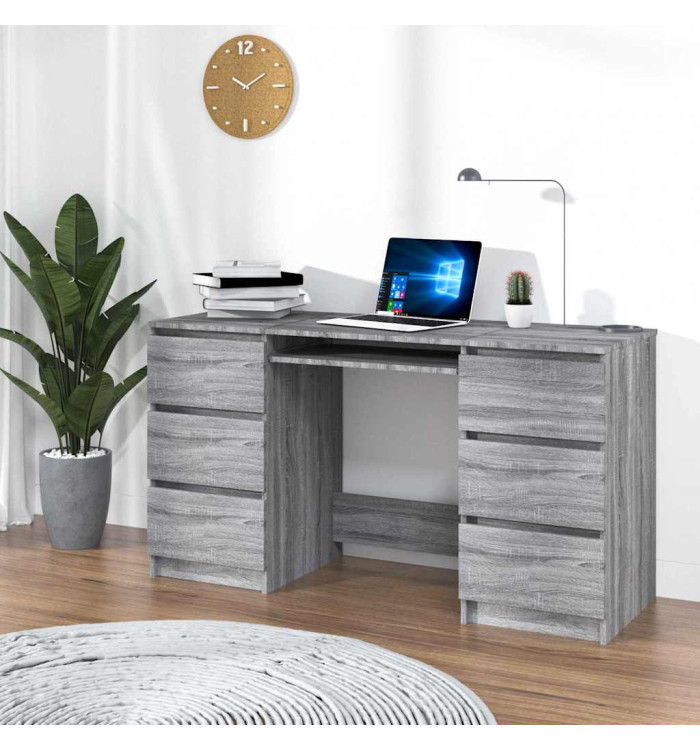 Bureau Sonoma gris 140x50x77 cm Bois d'ingénierie | Mobilier & Déco