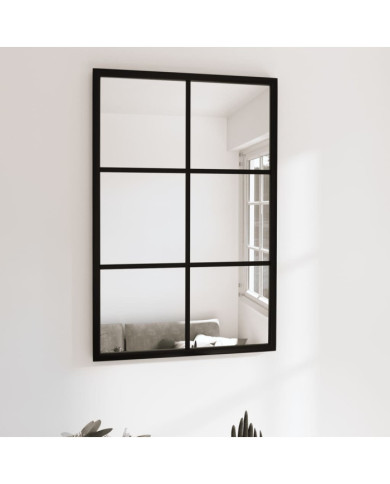 Miroir mural noir 60x40 cm métal | Mobilier & Déco
