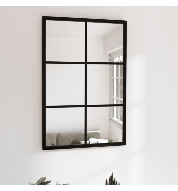 Miroir mural noir 60x40 cm métal | Mobilier & Déco