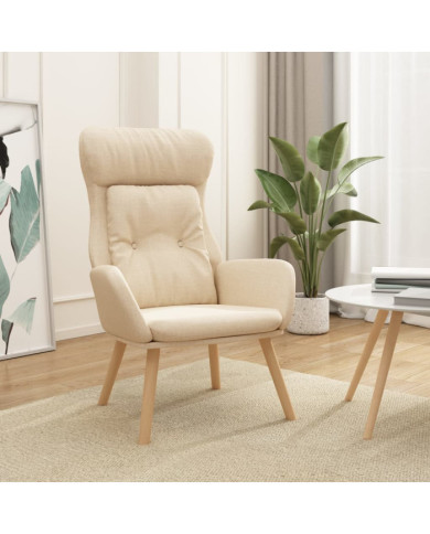 Chaise de relaxation Crème Tissu | Mobilier & Déco