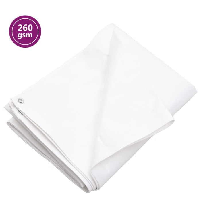 Bâche 260 g/m² 2x3 m Blanc PEHD | Mobilier & Déco