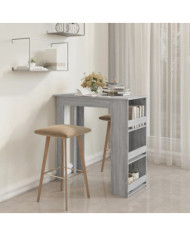 Table de bar avec rangement sonoma gris bois d'ingénierie | Mobilier & Déco