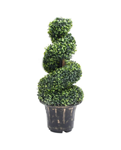 Plante de buis artificiel en spirale avec pot Vert 89 cm | Mobilier & Déco