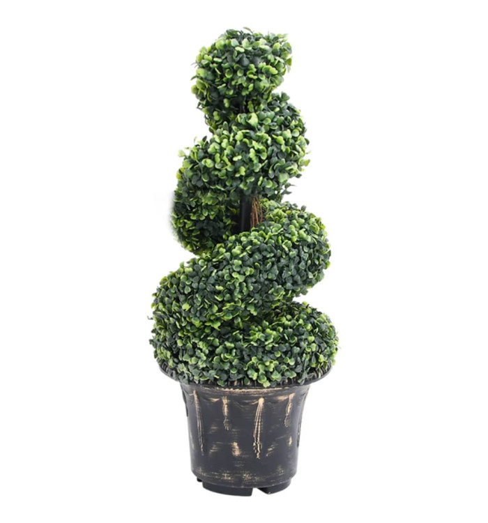 Plante de buis artificiel en spirale avec pot Vert 89 cm | Mobilier & Déco