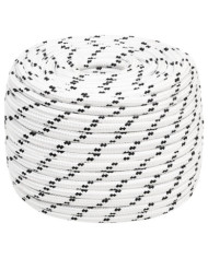 Corde de bateau tressé Blanc 14 mmx25 m Polyester | Mobilier & Déco