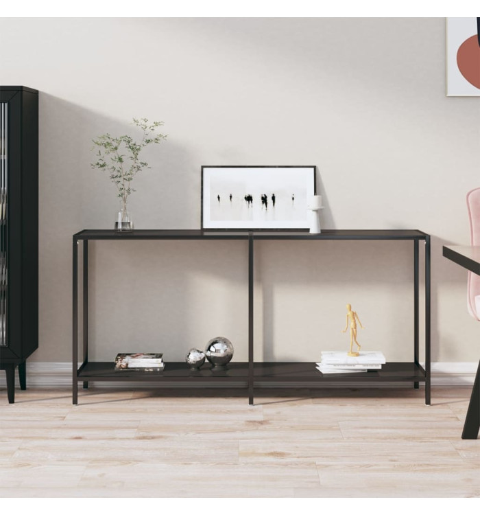 Table console Noir 160x35x75,5 cm Verre trempé | Mobilier & Déco