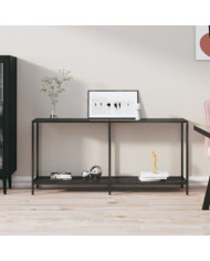 Table console Noir 160x35x75,5 cm Verre trempé | Mobilier & Déco