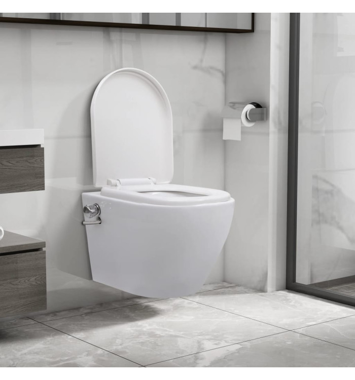 Toilette murale sans bord à fonction de bidet Céramique Blanc | Mobilier & Déco