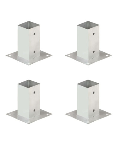 Ancres de poteau 4 pcs Métal galvanisé 71 mm | Mobilier & Déco