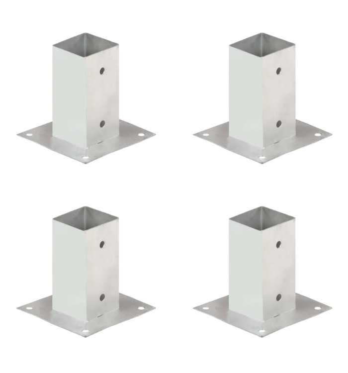 Ancres de poteau 4 pcs Métal galvanisé 71 mm | Mobilier & Déco