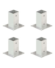 Ancres de poteau 4 pcs Métal galvanisé 71 mm | Mobilier & Déco