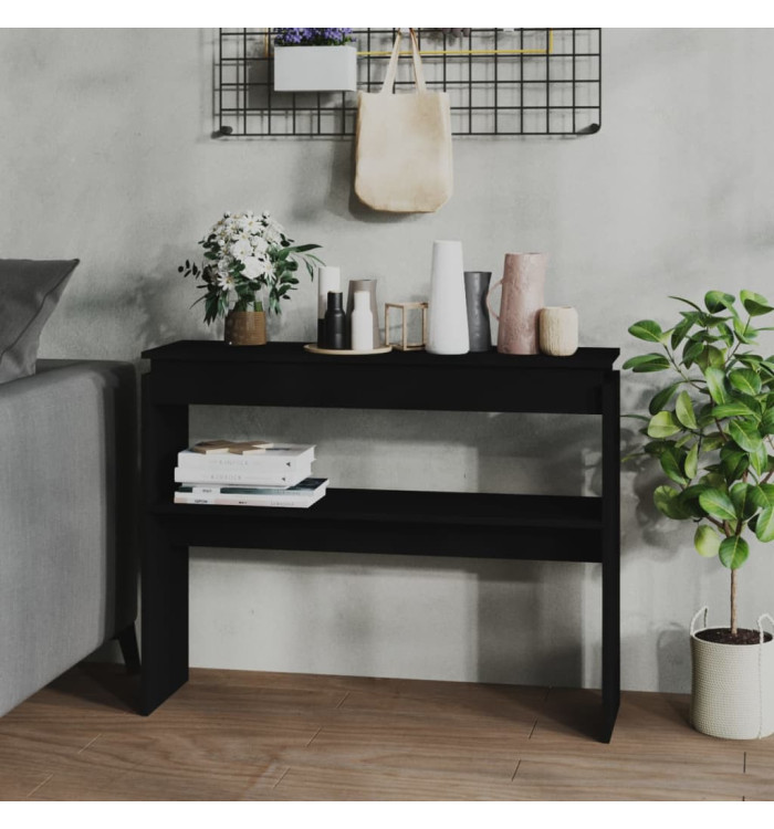 Table console noir 102x30x80 cm bois d'ingénierie | Mobilier & Déco