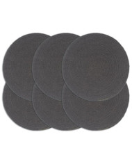 Napperons 6 pcs Gris foncé Plain 38 cm Rond Coton | Mobilier & Déco
