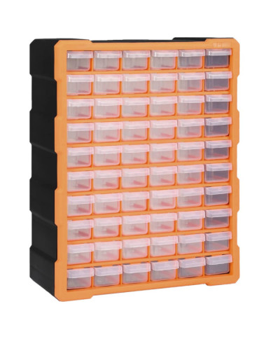 Organisateur multi-tiroirs avec 60 tiroirs 38x16x47,5 cm | Mobilier & Déco