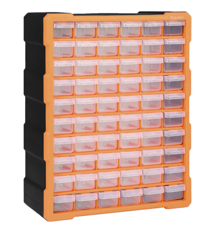 Organisateur multi-tiroirs avec 60 tiroirs 38x16x47,5 cm | Mobilier & Déco