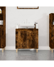 Meuble d'évier chêne fumé 58x33x60 cm bois d'ingénierie | Mobilier & Déco