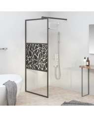 Paroi de douche 80x195 cm Verre ESG avec design de pierre Noir | Mobilier & Déco