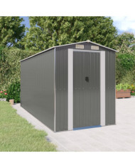 Abri de jardin Gris clair 192x440x223 cm Acier galvanisé | Mobilier & Déco