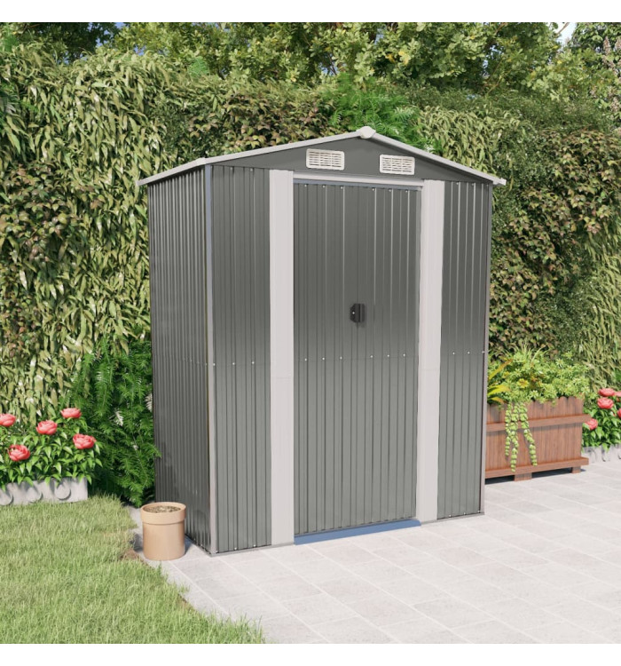 Abri de jardin Gris clair 192x108x223 cm Acier galvanisé | Mobilier & Déco