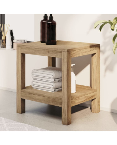 Table d'appoint de salle de bain 45x35x45cm bois de teck solide | Mobilier & Déco