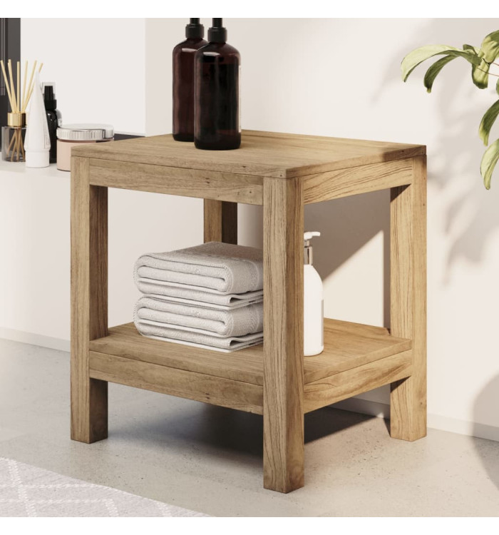 Table d'appoint de salle de bain 45x35x45cm bois de teck solide | Mobilier & Déco