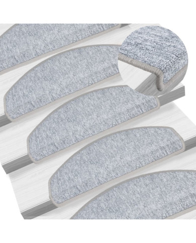 Tapis d'escalier 15 pcs Gris clair 65 x 24 x 4 cm | Mobilier & Déco