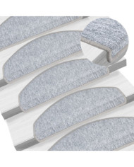 Tapis d'escalier 15 pcs Gris clair 65 x 24 x 4 cm | Mobilier & Déco