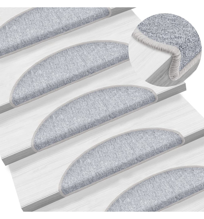 Tapis d'escalier 10 pcs 56x17x3 cm Gris clair | Mobilier & Déco