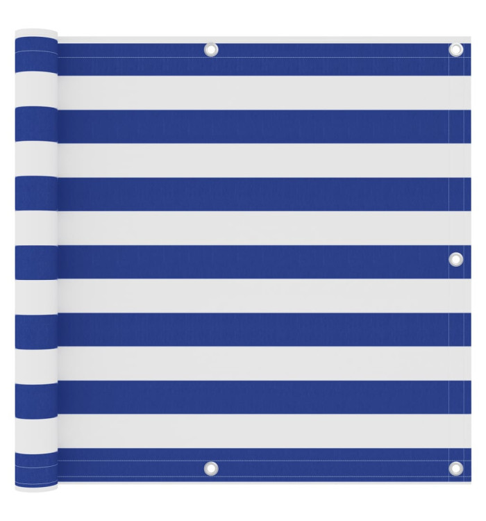Écran de balcon Blanc et bleu 90x600 cm Tissu Oxford | Mobilier & Déco