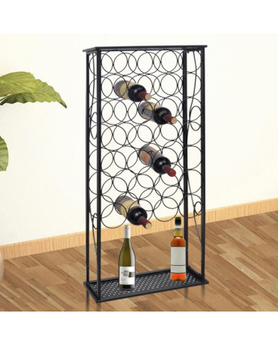 Casier à bouteilles pour 28 bouteilles Métal | Mobilier & Déco