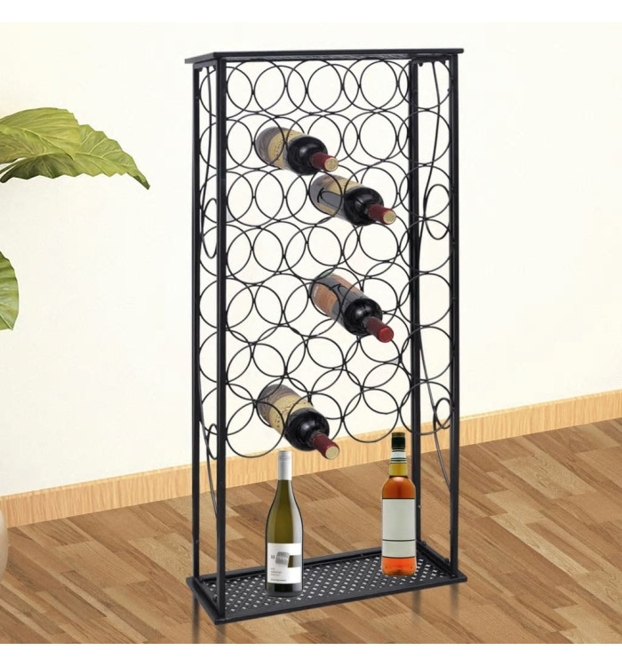 Casier à bouteilles pour 28 bouteilles Métal | Mobilier & Déco