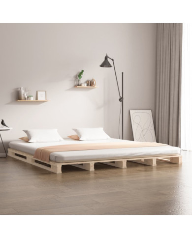 Lit de palette 160x200 cm bois de pin massif | Mobilier & Déco