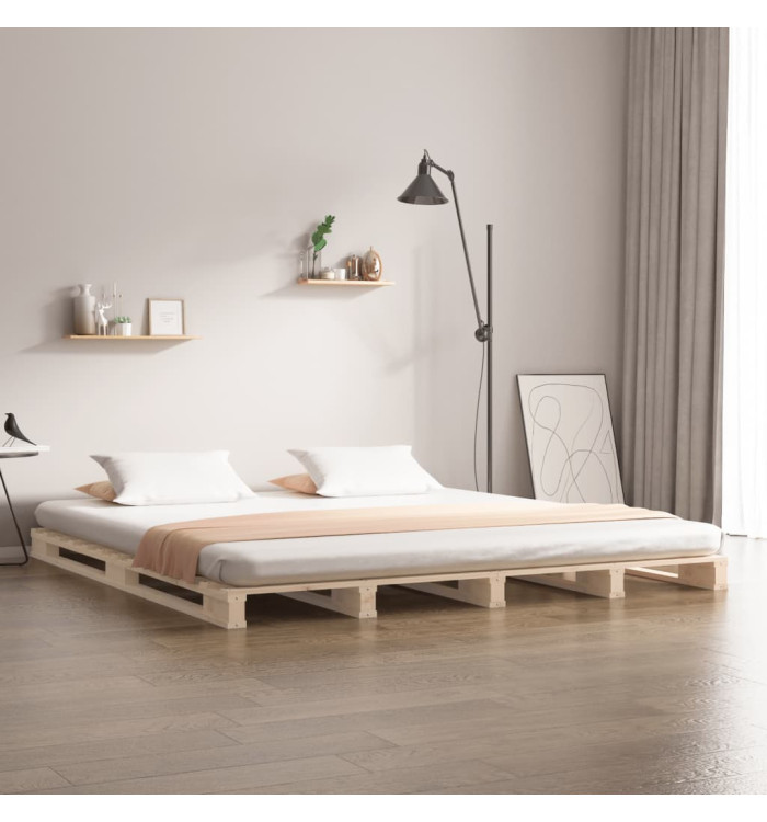 Lit de palette 160x200 cm bois de pin massif | Mobilier & Déco