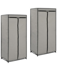 2 pcs Garde-robes Gris 75x50x160 cm | Mobilier & Déco