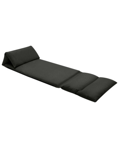 Chaise pliable de sol Noir Microfibre | Mobilier & Déco