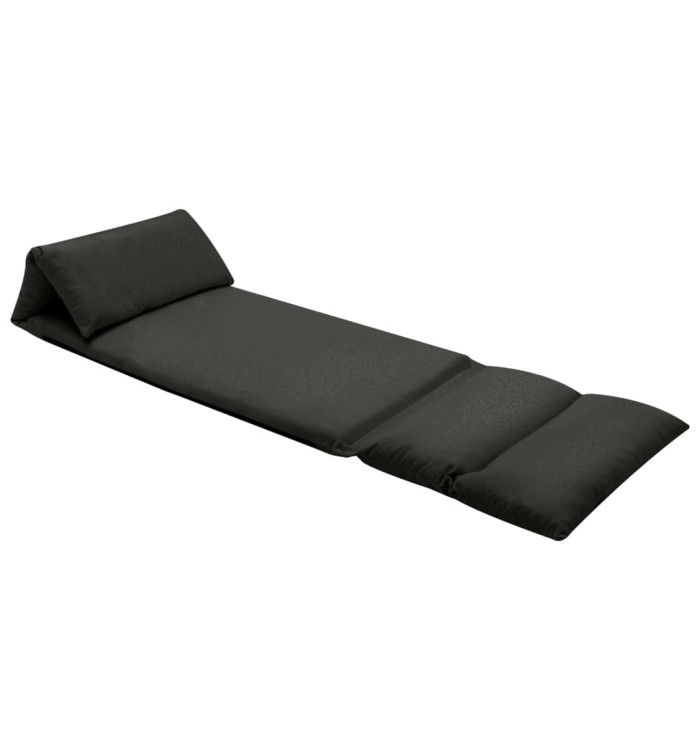 Chaise pliable de sol Noir Microfibre | Mobilier & Déco