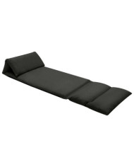 Chaise pliable de sol Noir Microfibre | Mobilier & Déco