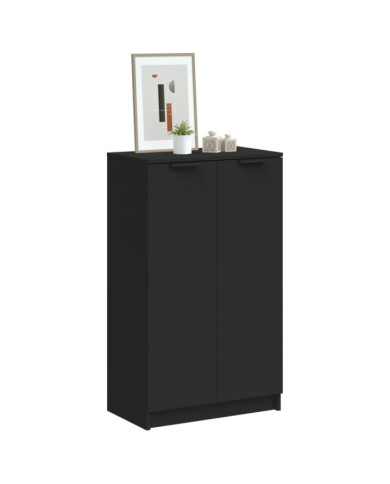 Armoire à chaussures noir 59x35x100 cm bois d'ingénierie | Mobilier & Déco