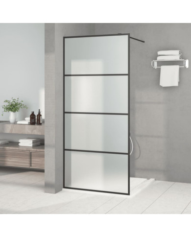Paroi de douche Noir 90x195 cm Verre ESG dépoli | Mobilier & Déco
