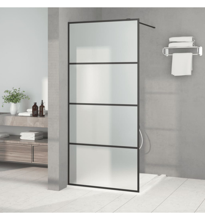 Paroi de douche Noir 90x195 cm Verre ESG dépoli | Mobilier & Déco